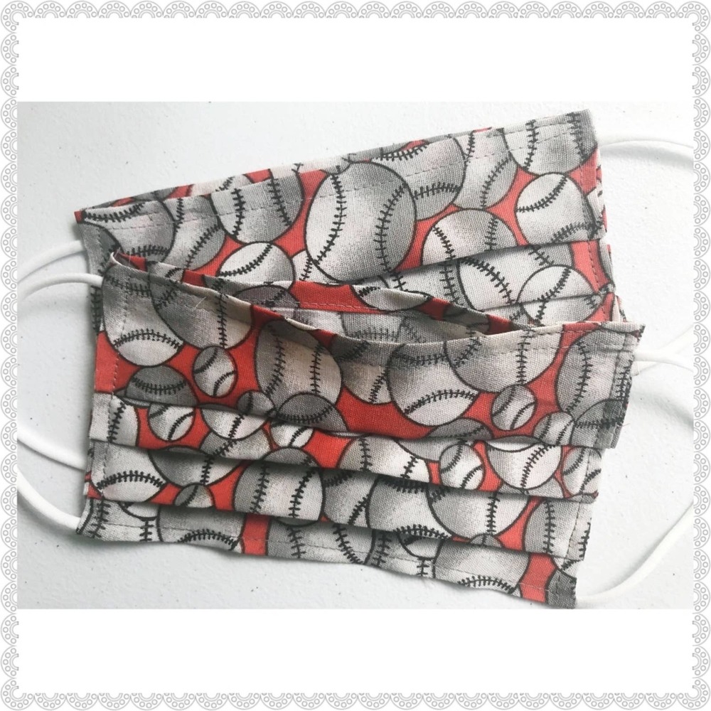 Men's Handmade Baseball Face Mask w/ Filter Pocket